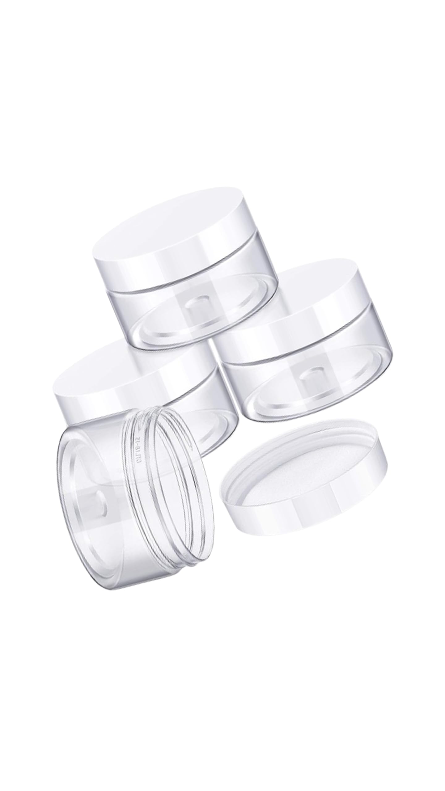4-Pack Clear Plastic Jars with Lids - Wide-Mouth Containers for Travel Storage, Makeup, Beauty Products - 20ml/0.7oz Leak-proof jars, Round Plastic Containers