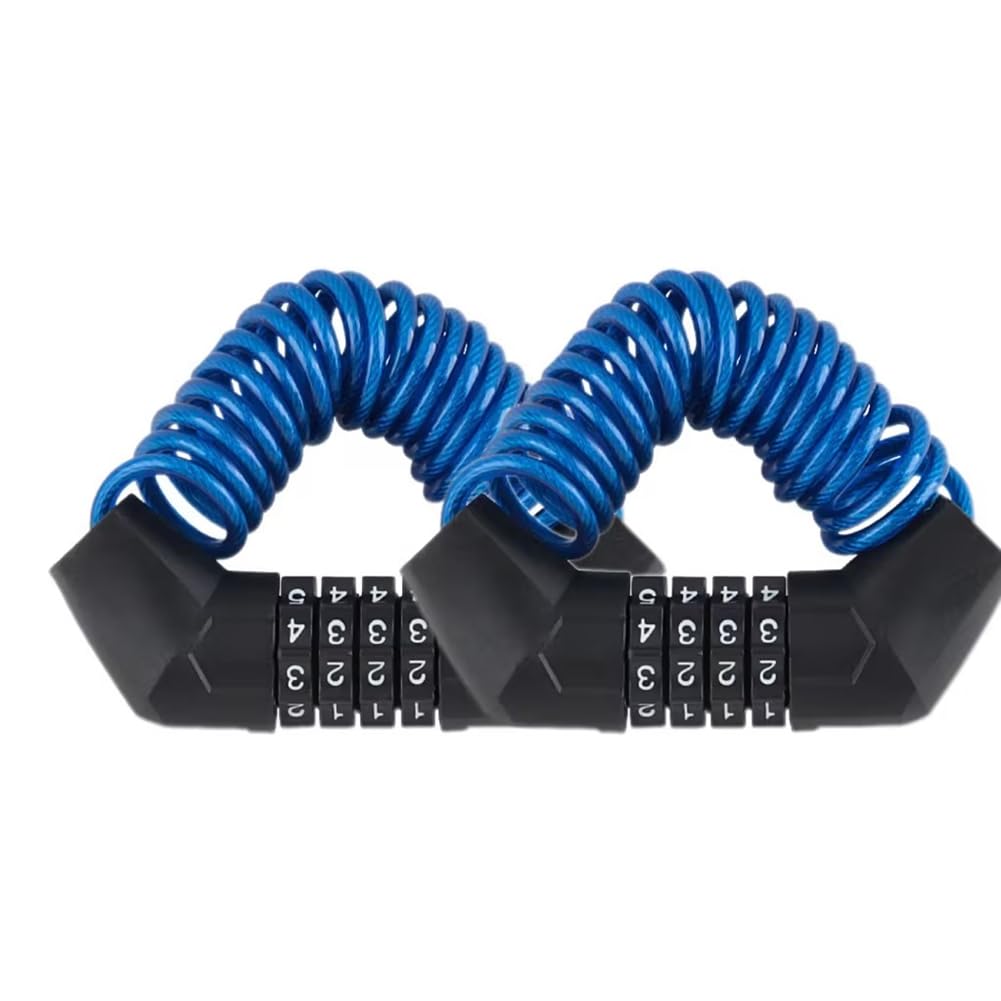 Jnchdghwa Unisex As Shown Anti-Theft 4 Digit Password Helmet Lock 2Pcs Road Bike For Scooter Motorcycle Portable Cycling Bicycle Cable Locks