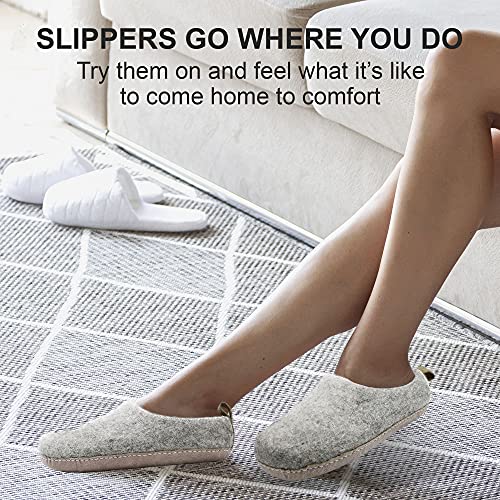 Wool Indoor Slippers - Natural Organic Wool, Genuine Leather Sole, Handmade in Nepal - Cozy, Warm, Soft, Unisex Non-Slip House Shoes for Men & Women - Perfect for Winter Comfort4
