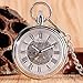 Produktbild FEELHH Vintage Ketten Taschenuhr,Silber Shell Schwarzen Römischen Wort Automatische Mechanische Taschenuhr Männlichen Und Weiblichen Geschenk Tabelle