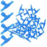 ARTSEWPLY 青色プラ製 T字型エアバルブ 30個セット 水槽用エアーポンプ調整バルブ 日常使用水槽バルブ 小型精密な空気量調節機能付き