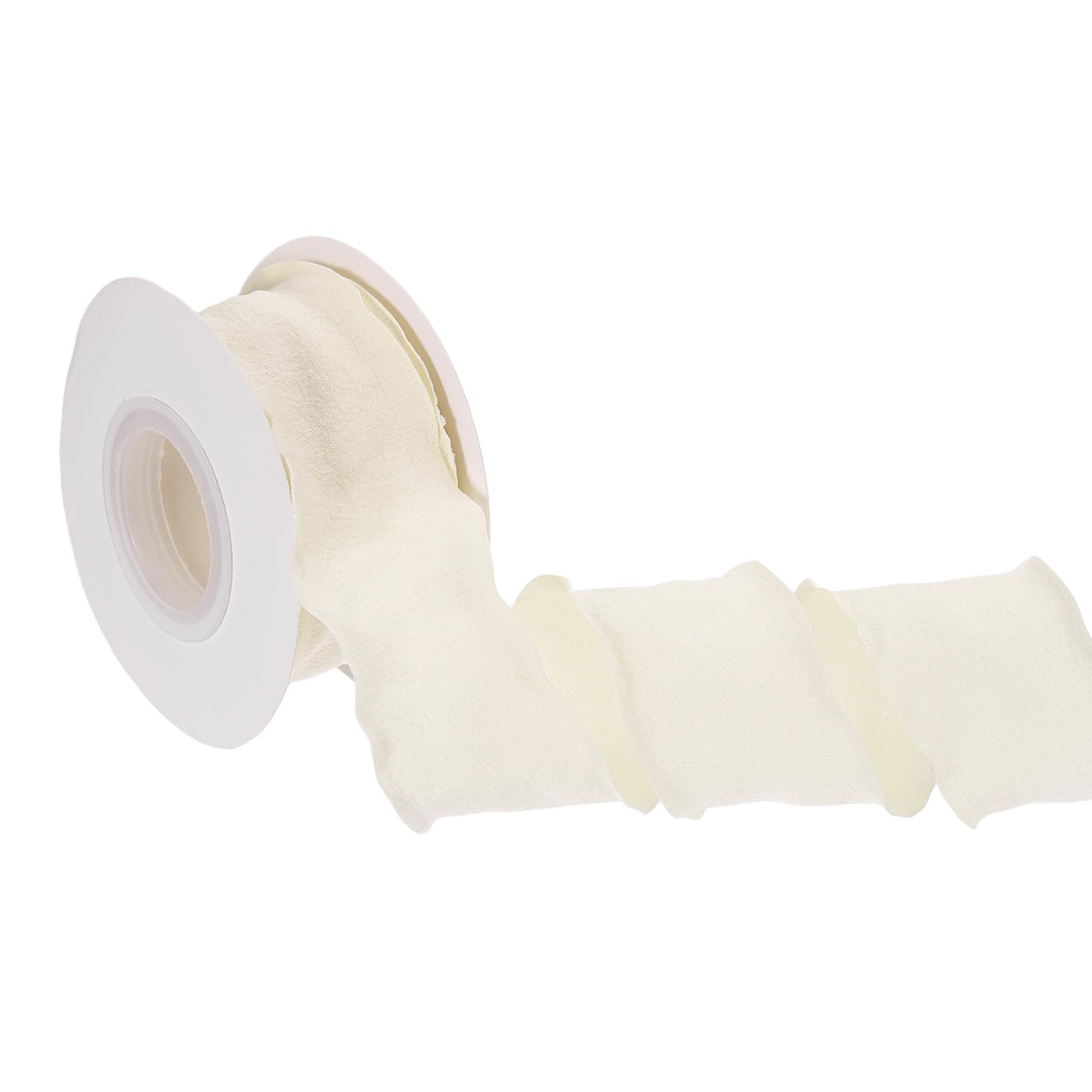PATIKIL 10 Yards 4cm Ruffle Ribbon, Polyester Micro-Pleated Ribbon Trim Double-Sided Wave Edge Fabric Trimming for Gift Wrapping Bouquet Sewing Wedding Decor DIY, Beige