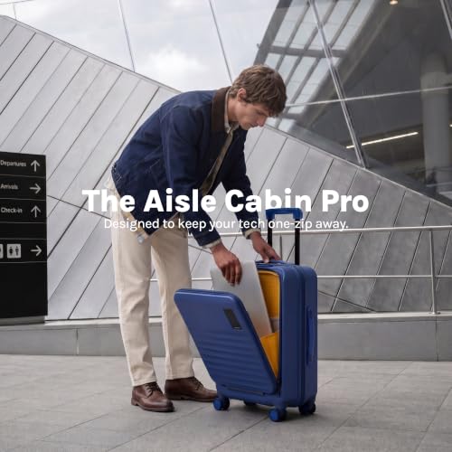 Image of MOKOBARA Aisle Cabin Pro Laptop Luggage Trolley Bag 57cm 41L Navy | Polycarbonate Hardshell, Frosted Hardware, Dedicated Tech Compartment for 15.6 inch Laptop, YKK Zippers, TSA Lock, Silent Wheels