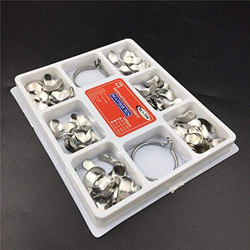 100Pcs Dental 35Μm Sectional Contoured Metal Matrices 2 Rings To Fill Tooth #TOP5