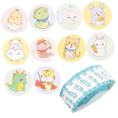 Gatuida Vendajes Adhesivos Para Heridas Redondos 120 Unidades Mini Tamaño, Transpirable, Diseño De Dibujos Animados, Cuidados De Heridas Para Niños y Bebés, Uso Doméstico Emergencia