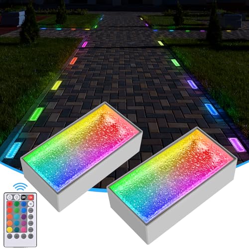 Dubofu Solar Paver Lights, 4x8 Brick Driveway Lights, IP67 Waterproof Outdoor Pathway Light...