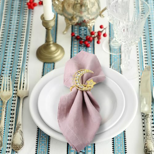 Kesote Ramadan Napkin Rings Set of 6 Eid Mubarak Decorations Moon and Star Napkin Rings Party Decorations Dinner Table Supplies Family Gathering Table Decorations - Cosy Home Interiors Kesote Ramadan Napkin Rings Set of 6 Eid Mubarak Decorations Moon and Star Napkin Rings Party Decorations Dinner Table Supplies Family Gathering Table Decorations - Image 6