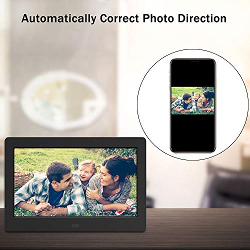 Image of Atatat Digital Photo Frame with IPS Screen - Digital Picture Frame with 1080P Video, Music, Photo, Auto Rotate, Slide Show, Remote Control, Calendar, Time, Support USB and SD Card (7 Inch Black)