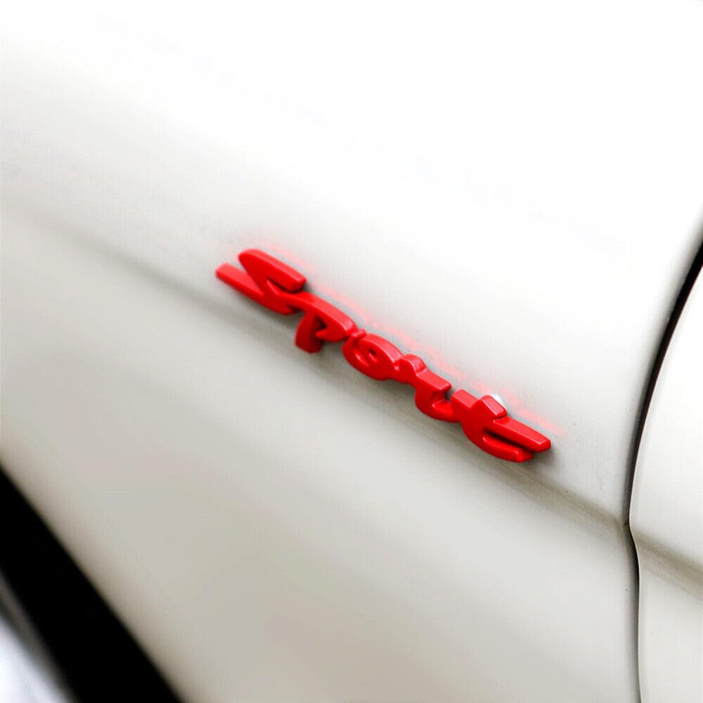 Sakuun Sleek Sport 3D Metal Chrome Sticker Emblem Badge-Stylish Logo for Cars, Bikes & More- Size 13x2cm- Vehicle Accessory Elegant Design Red. - Image 5 thumbnail