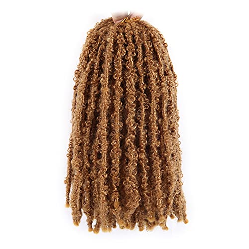 14Inch Butterfly Locs Crochet Hair 6 Packs Pre Looped Handmade Distressed Faux Locs Crochet Braids For Women (27#)
