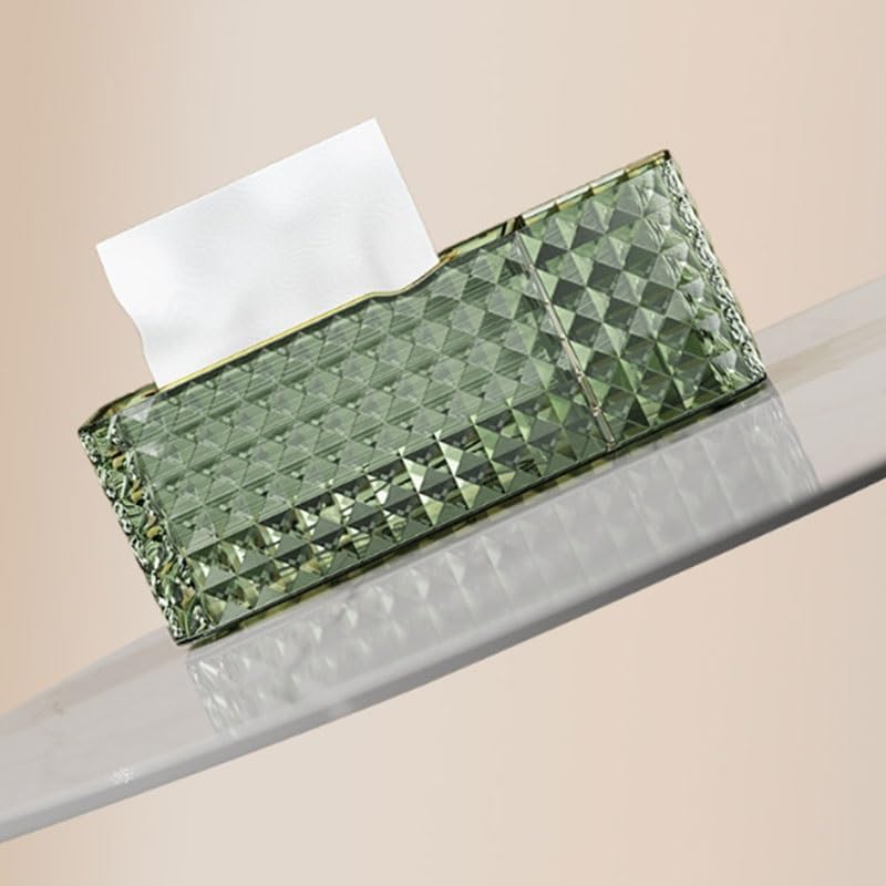 Dark Green Gold Tissue Box PP Holder 9.4 in image 2