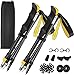 TYRSEN Bastoncini Trekking, Racchette Trekking Pieghevoli 110-135cm in 7075 Alluminio Bastoncino da Trekking Impugnatura in Eva Punta in Carburo di Tungsteno Con 4 paia di puntali in gomma