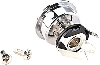1x Socket Jack Plate Holder, Socket Jack Plate Electrosocket Electric Guitar Chrome Socket Jack Plate Holder