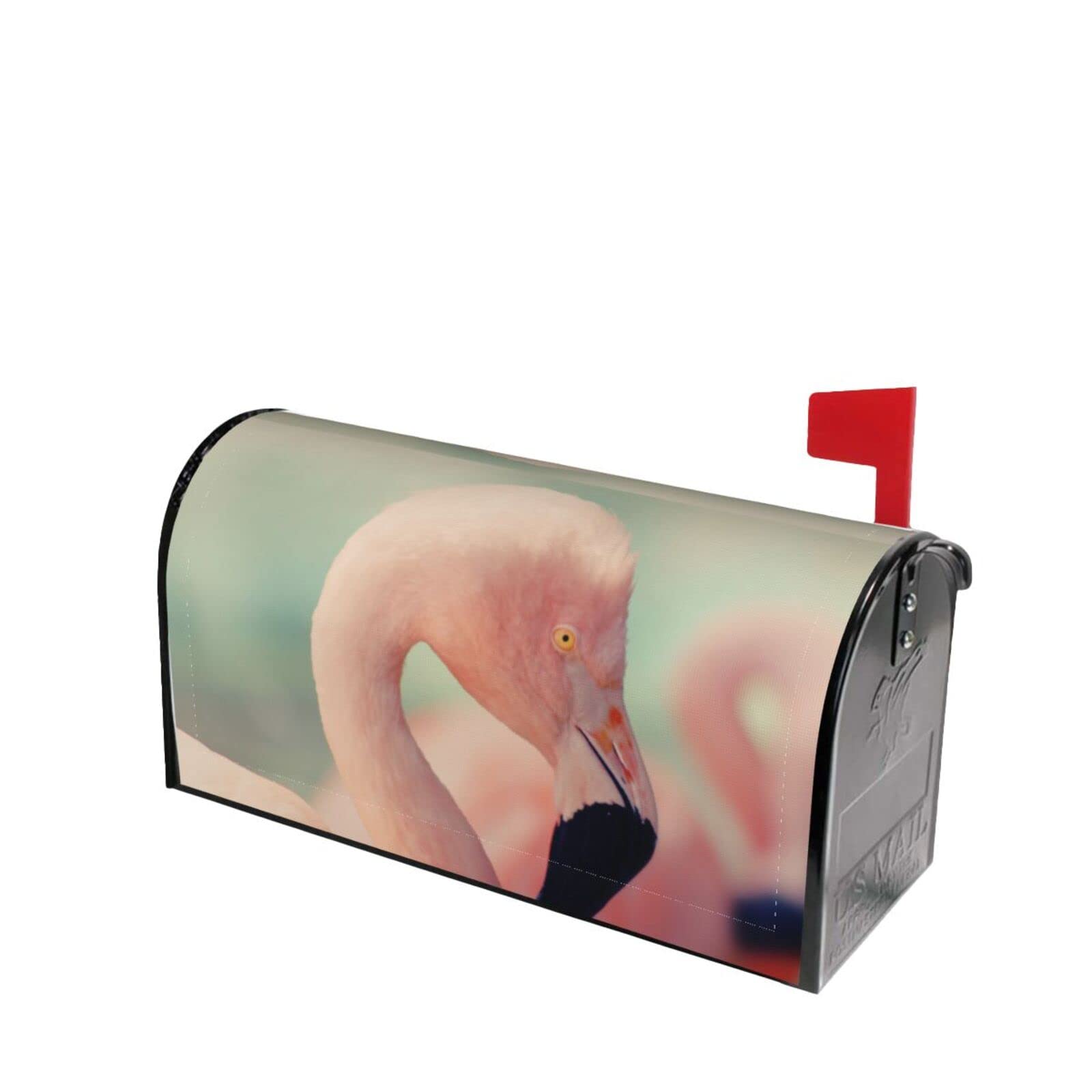 Oplp Pink Flamingos Waterproof Mailbox Cover - Magnetic, 21x18 In, Fits Standard Mailboxes, Seasonal Home Decor
