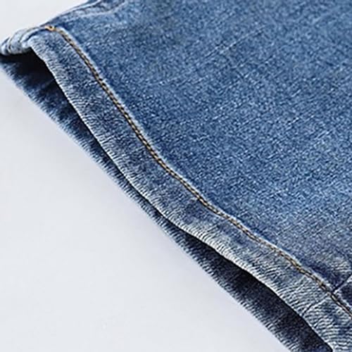 Girls Jeans Wide Leg Baggy Denim Pants Distressed Elastic High Waist Ripped Pants with Pockets Casual Kids Streetwear4