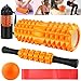 Amzeeniu Faszienrolle, 5 in 1 Foam Roller Faszienrolle Sets mit Massageroller Stab Faszienball Fitnessband mit Tragebeutel,Schaumstoffrolle zum Faszien Training und Verbesserung des Bindegewebes