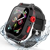 Apple Watch Series 4/5 Case 44mm, iWatch 4 44mm Waterproof Case with Screen Protector 44mm Case Shockproof Full Body Rugged 2 TPU Soft Band with Case for Apple Watch Series 5/4 44mm (Black&Red)