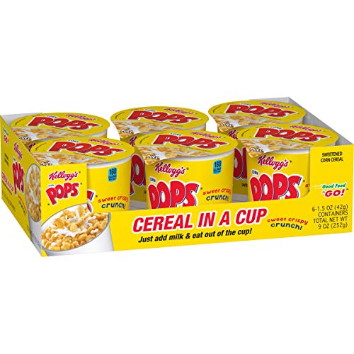 Kellogg’s Corn Pops, Breakfast Cereal in a Cup, Bulk Size, 12 Count (Pack of 2, 9 oz Trays) - //coolthings.us