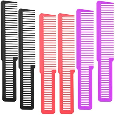 Hair Cutting Comb Mens Combs：6Pack Barber Combs Professional Styling Comb for Men Plastic Heat Resistant Comb,Home Salon Barber Styling Hair Comb for Stylists and Barbers(Black|Red|Purple) Cover
