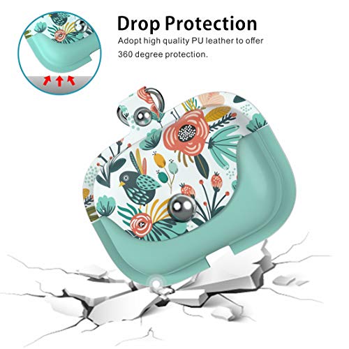 Wenew Leather Case For Airpods Pro 2019, Glitter Sequin Sparkle Crystal Cute Pu Protection Case Shockproof Drop Proof Protector Pouch Skin Metal Clasp Keychain (Green) #TOP3