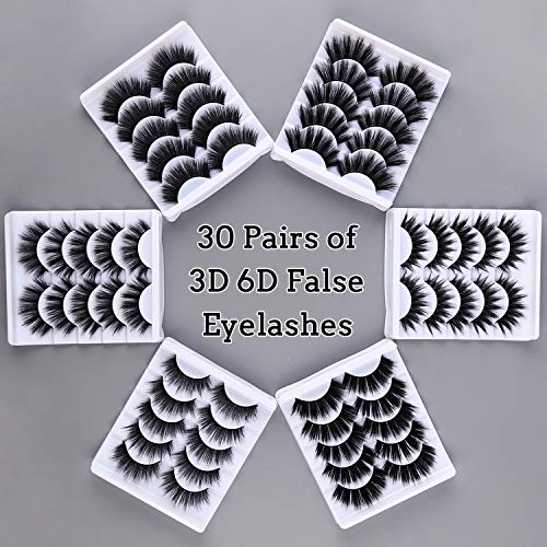 Aroic 30 Pairs Of 3D 6D False Eyelashes Kit Dramatic Soft Thick Handmade False Eyelashes With 6 Kinds Different Density For Women And Girls Natural Look thumb #2