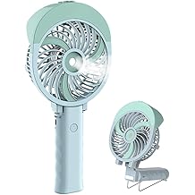 HandFan Personal Misting Fan, 55ml Large Water Tank, Poratable Handheld Rechargeable Mister Fan, Battery Operated Mist Fan, 180&deg;Foldable, 3 Speeds, for Travel, Beach, Camping, Outdoors, Makeup(Green)