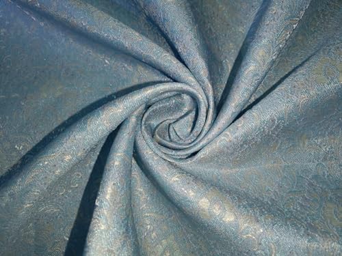 Tissu brocart bleu pastel BRO892, idéal pour robe de mariée et cortège