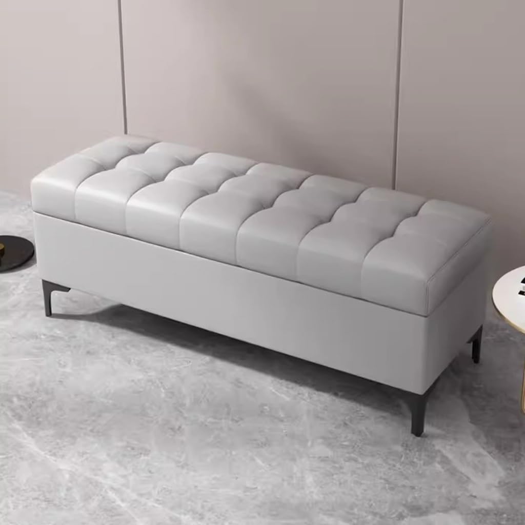 Ławka do przechowywania, tapicerowana skrzynia otomana, do sypialni, prostokątny podnóżek z miejscem do przechowywania do salonu i sypialni, nowoczesny design, funkcjonalne i stylowe meble