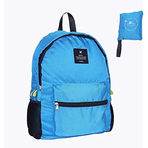 Folding backpack,Ultra Lightweight Packable Backpack Water Resistant Hiking Daypack,Small Backpack Handy Foldable Camping Outdoor Backpack,Blue Cover
