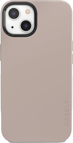 Casely Funda para iPhone 14  Taupe on Nude  Crema estética beige sólido neutro  Compatible con MagSafe