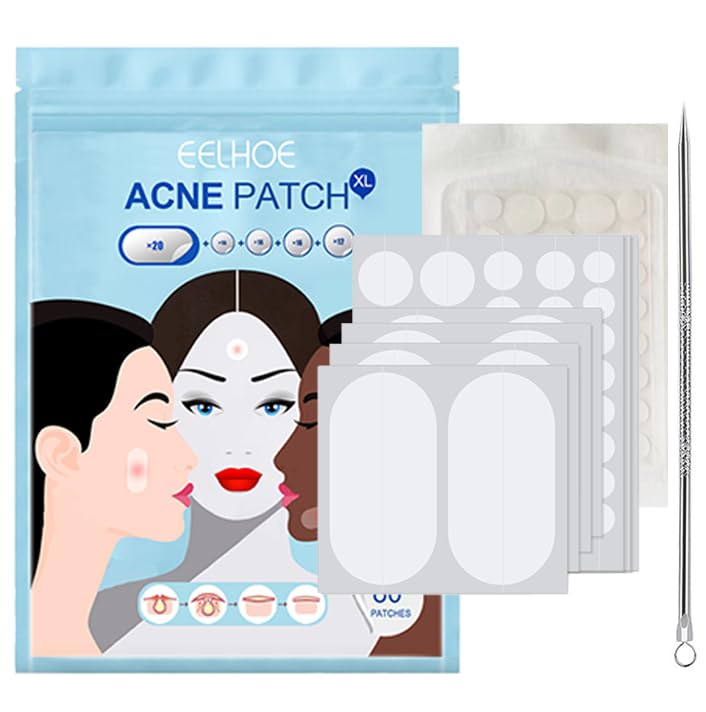 AYNKH 116 Patches LitBear Acne Patches for Face, Chin or Body, Acne Spot Treatment with Tea Tree and Calendula Oil for Large Zit Breakouts For Day and Night Use (with 1 Pc Acne Blemish Needle)