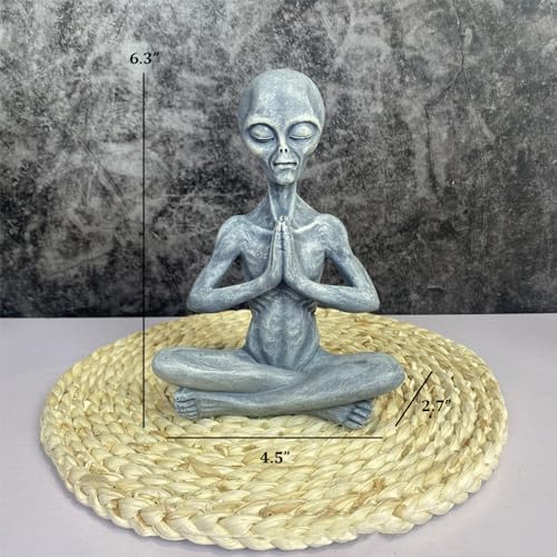 Estatua Yoga Alien Figuras Decorativas 6.3 pulgadas miniatura 5