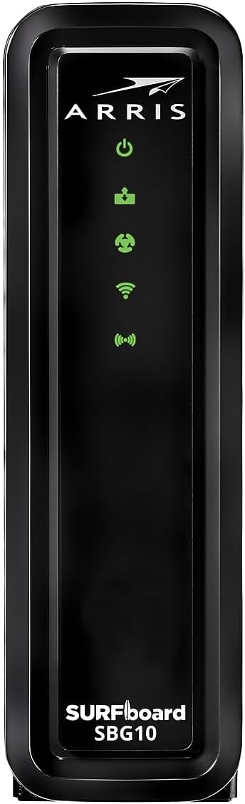 ARRIS Surfboard 16x4 DOCSIS 3.0 Wi-Fi Cable Modem, Model SBG10 (Black)