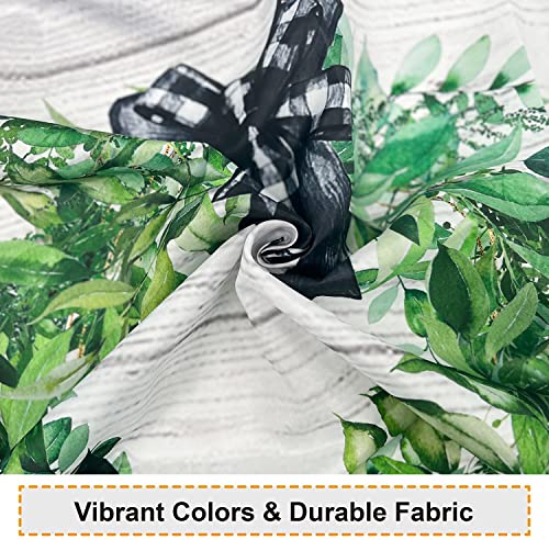 Baccessor Farmhouse Shower Curtain Buffalo Plaid Home Sweet Home Leaf Shower Curtain Sets 72X72 Inch Waterproof Washable Fabric Bathroom Bathtubs Decor With Hooks #TOP2