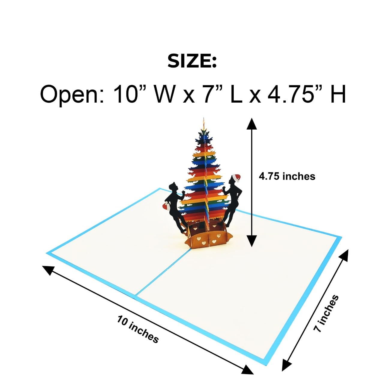 iGifts And Cards - Tarjeta de felicitación 3D, diseño de Navidad con texto en inglés"Season's Greetings, Holiday Season, X'Mas, Feliz Navidad, Pride, Joy, Hope, Happiness
