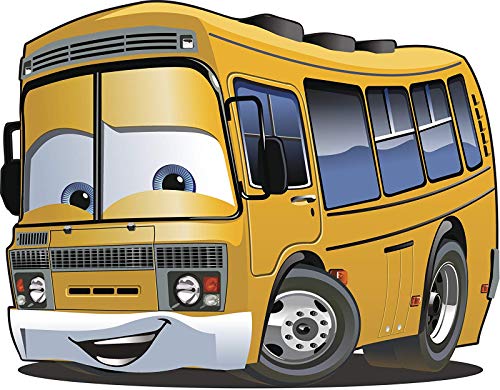 Happy Smiling Large Bus Cartoon - School Bus Round Metal 0.75" Lapel Pin Hat Shirt Pin Tie Tack Pinback2