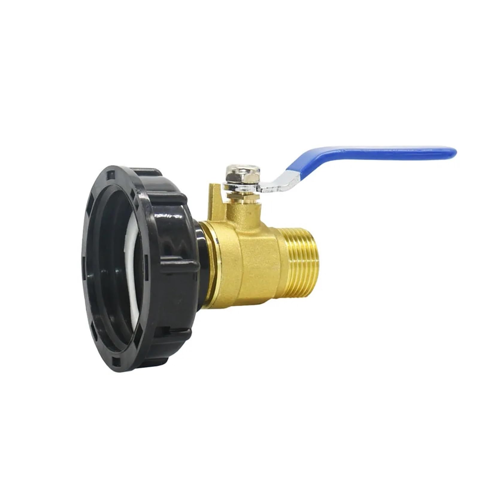 IBC - Adaptador de grifo de tanque S60 x 1/2 3/4 de 1 pulgada, conector de rosca de latón para manguera de jardín, accesorio de válvula rápida (A)