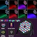 Dj Lights, 36 LED RGB Par Light Stage Lights with Sound Activated Remote & DMX Control Uplights for Weddings KTV Disco Christmas Party Lighting(4Pack) - Image 3