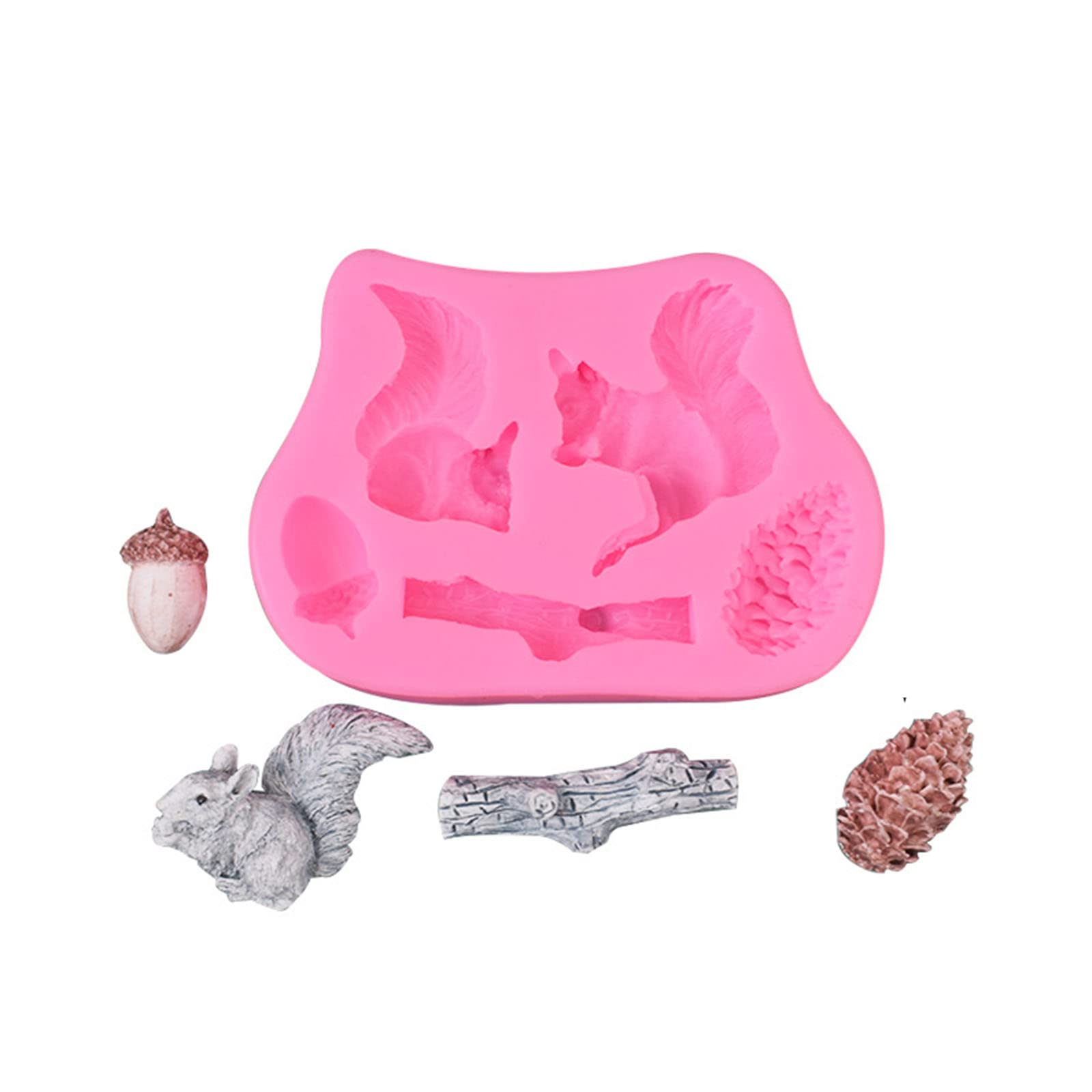 MALSSE Silicone Molds Fondant Molds Mushroom Chocolate Mold for Cake Decorating Fruit Banana Fondant Mold Mushroom Silicone for Resin
