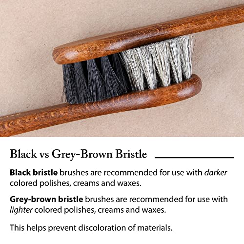 Footfitter 6” Horsehair Shoeshine Dauber Brush, Shoe Polish Applicator, Removes Dust & Debris - Made In Germany (2 Pack) #TOP3