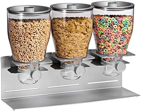 Zevro KCH-06151 Indispensable Dry Food Dispenser, Triple Control, Silver