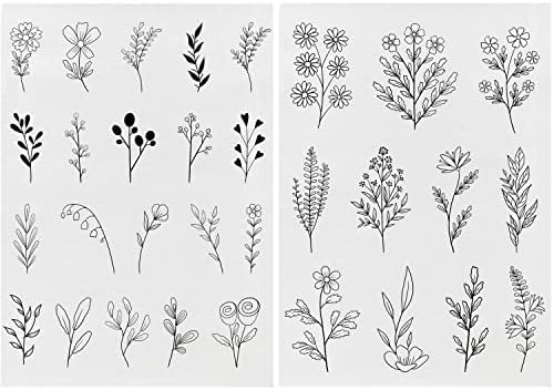 31 Pcs Hand Sewing Stabilizers,Water Soluble Stabilizer,Stick and Stitch Self Adhesive Adhesive Wash Away Stabilizer with Pre-Printed Flower Patterns for Embroidery Hand Sewing Lover Beginners