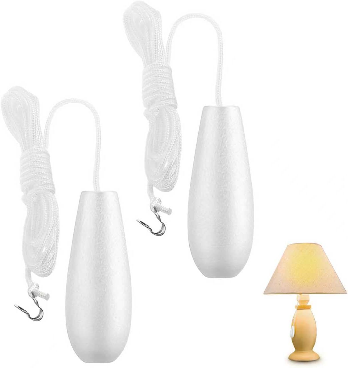 2PCS Bathroom Light Pull Handle with 150cm Cord for Ceiling Fans, Chandeliers, Safe & Decorative Design