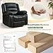 ANJ Black Recliner Chair Set of 2, with Overstuffed Arm and Back, Breathable Faux Leather Manual Reclining Chairs, Living Room Single Sofa Recliners