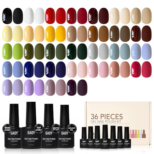 GAOY 36 Pcs Gel Nail Polish Set 32 Colors