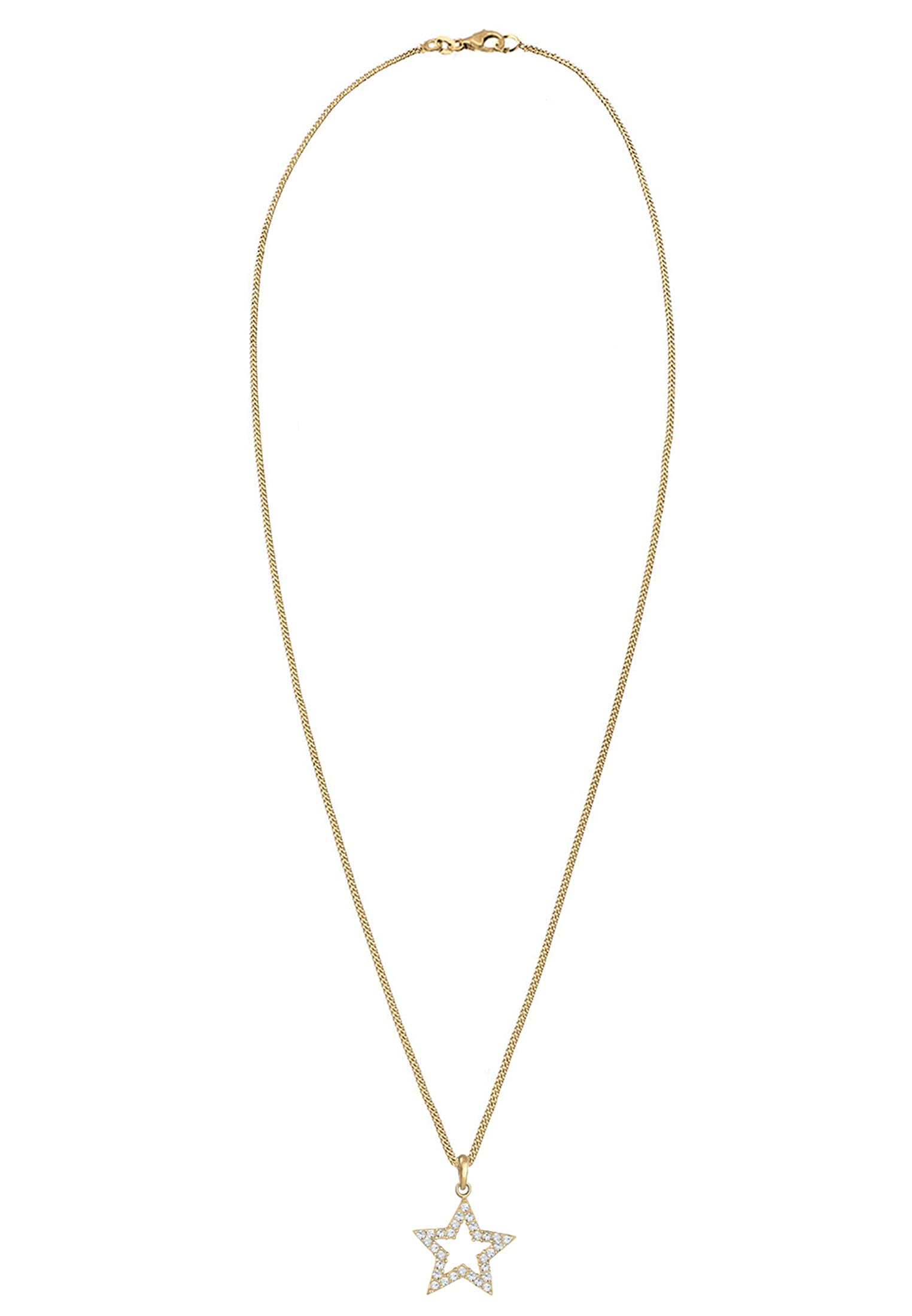 Elli Halskette Damen Stern Anhänger Astro mit Kristallen in 925 Sterling Silber