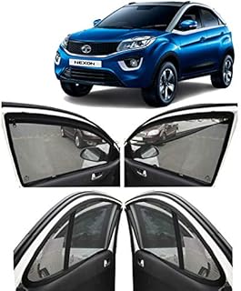 AUTOFACT Magnetic Window Sunshade for Tata Nexon -Set of 4 - with Zipper