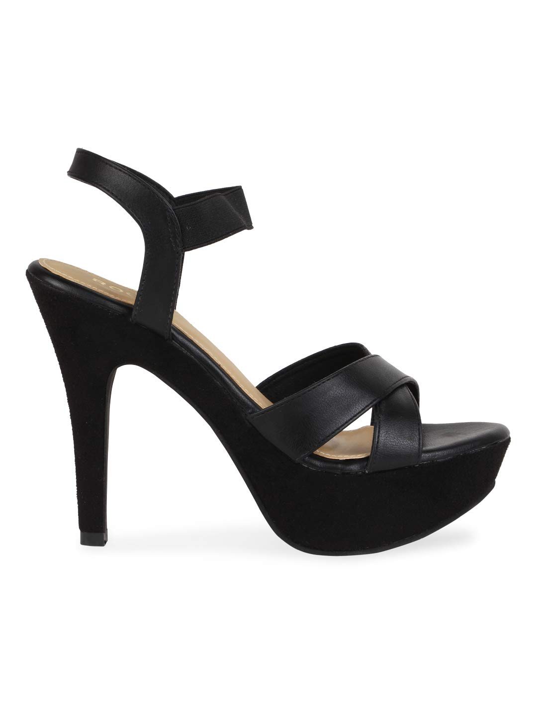 Rocia Womens Black Criss Cross High Heel Sandals (B091676MK2) Amazon Price History, Amazon Price Tracker