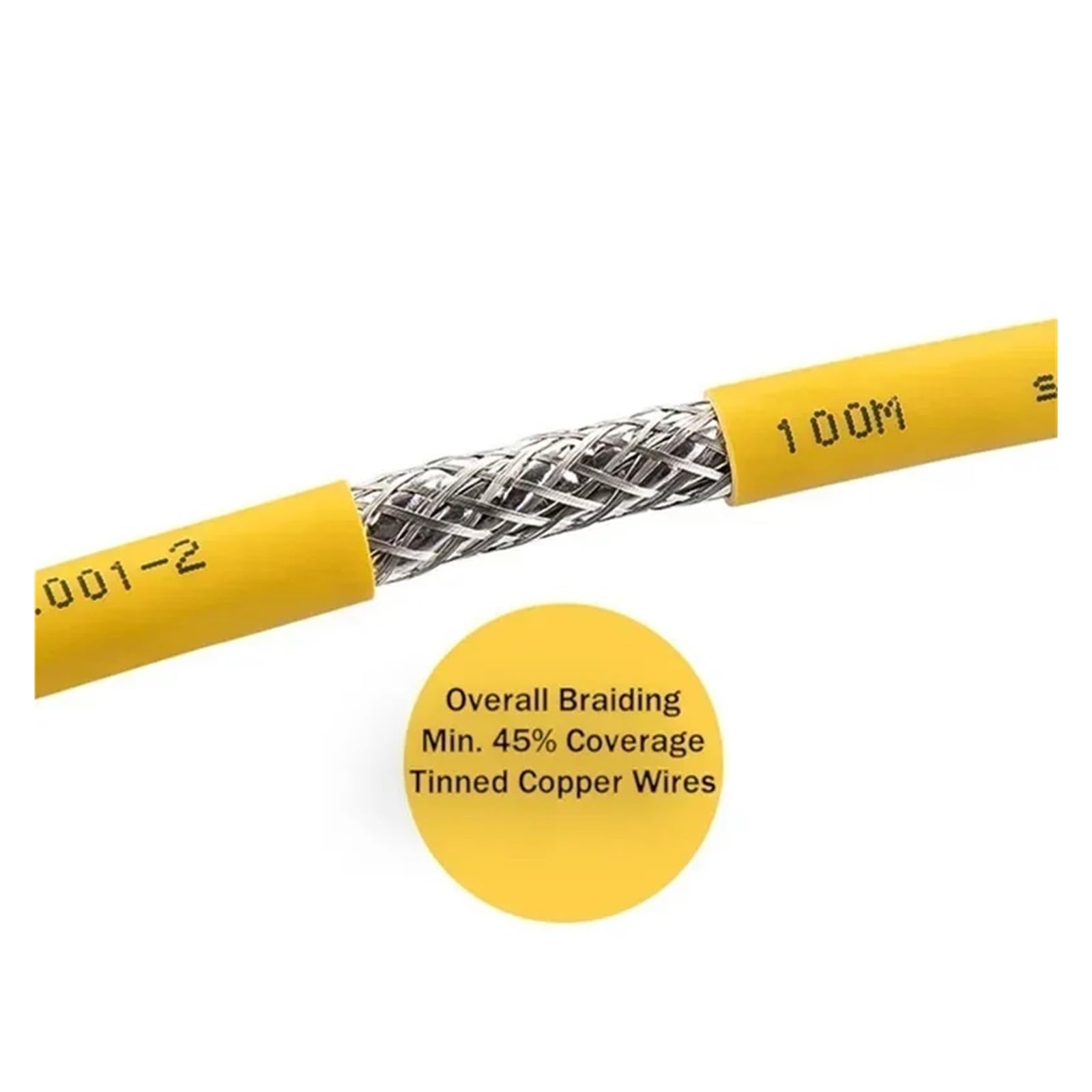 Câble Ethernet RJ45 CAT 8, fil réseau 40G S FTP double blindage 22AWG 24AWG Cat8(Yellow 22AWG,50M)