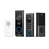 Video Doorbell E340 (Battery Powered) with Chime, Smart Lock E330, Dual Cameras with Delivery Guard, 2K Full HD and Color Night Vision, HomeBase S380 Compatible, No Monthly Fee